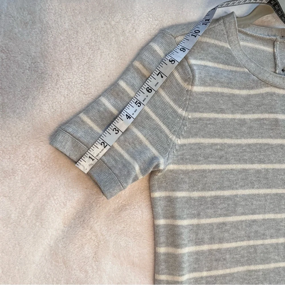 Banana Republic Womens Gray White Short‎ Sleeve Cotton Dress Casual Small - Picture 10 of 10